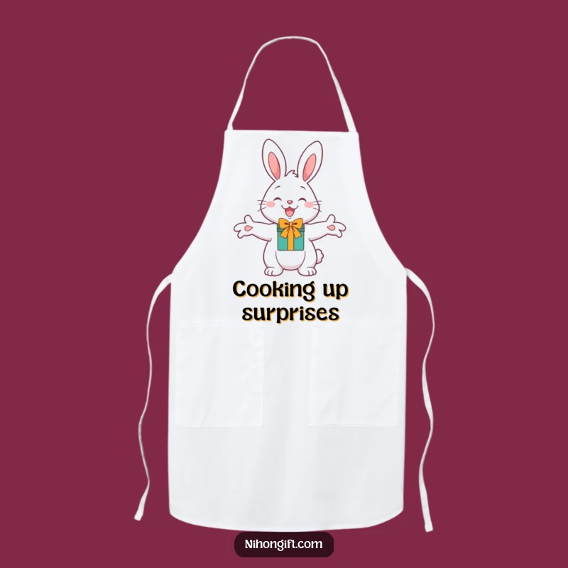 Funny Cheerful Bunny Gift Apron: Cook with Generosity and Humor
