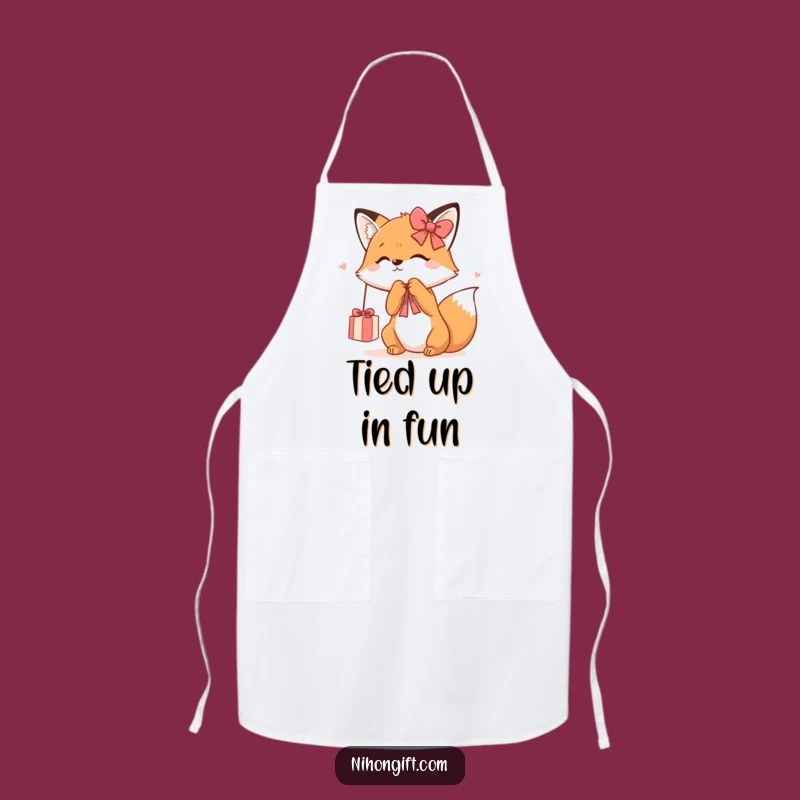 Funny Kawaii Fox Apron: Cute Kitchen Wear, Perfect Gift for Cooks