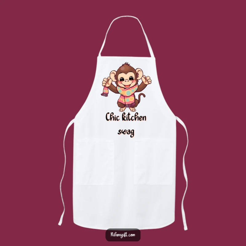 Funny Monkey Apron: Playful Primate's Scarf Gift for a Joyful Cooking Experience