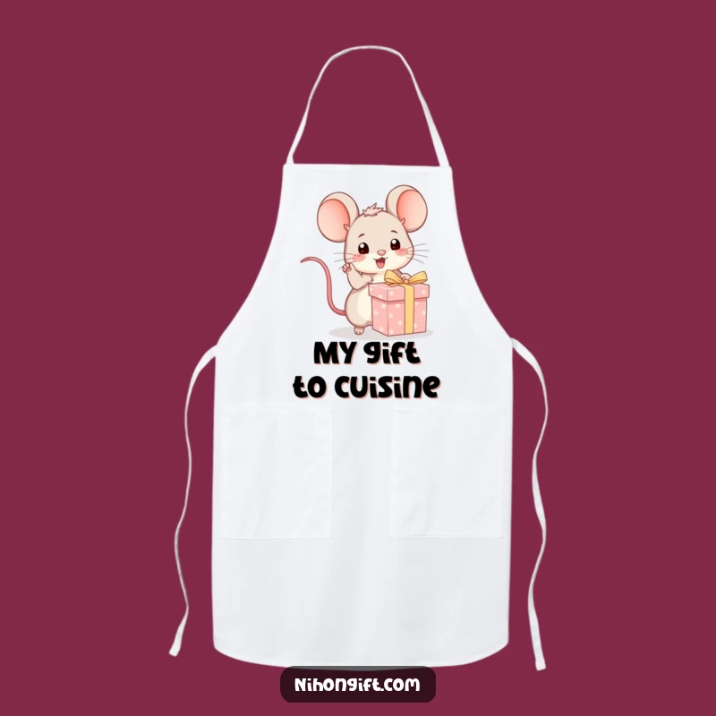 Funny Kawaii Mouse Gift Pointer Apron - Kitchen Fun & Playfulness