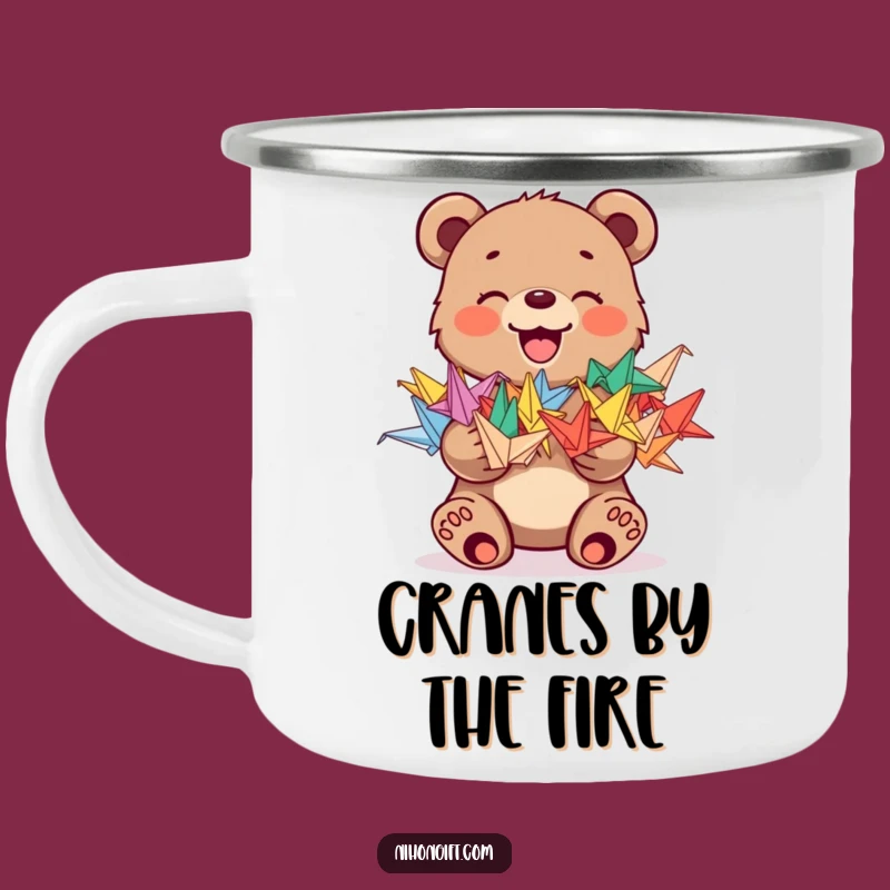 Adventure Bear Cub Origami Funny Camping Mug: Your Cheerful Trail Buddy
