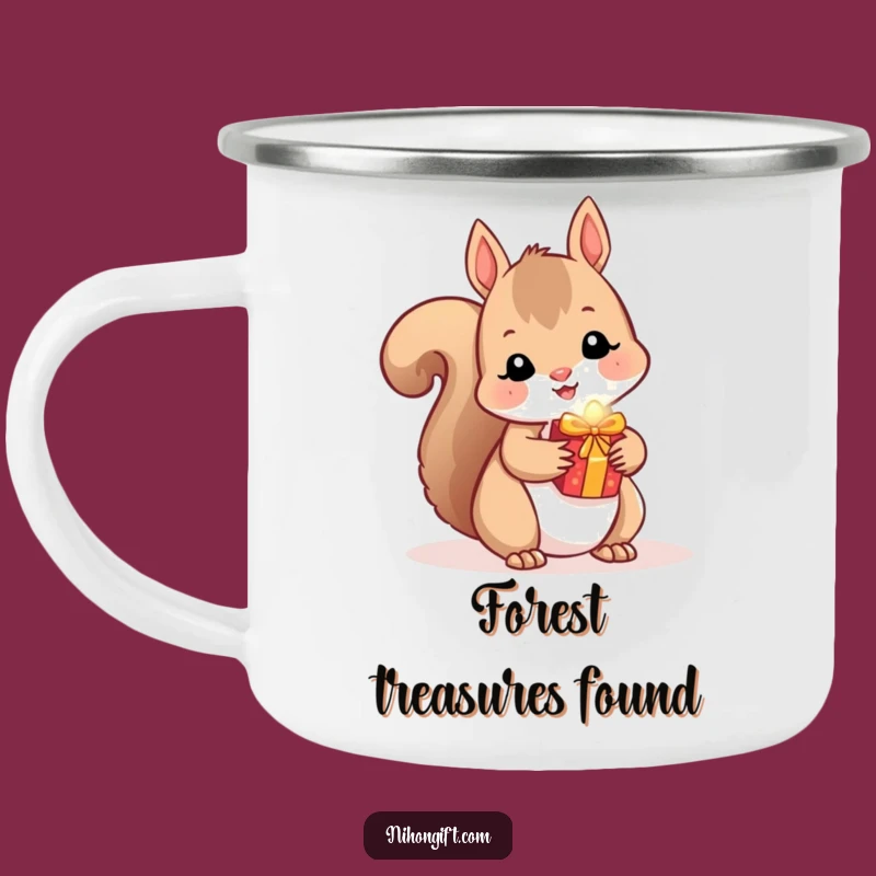 Funny Squirrel Camping Mug - Kawaii Critter Hides a Shiny Gift