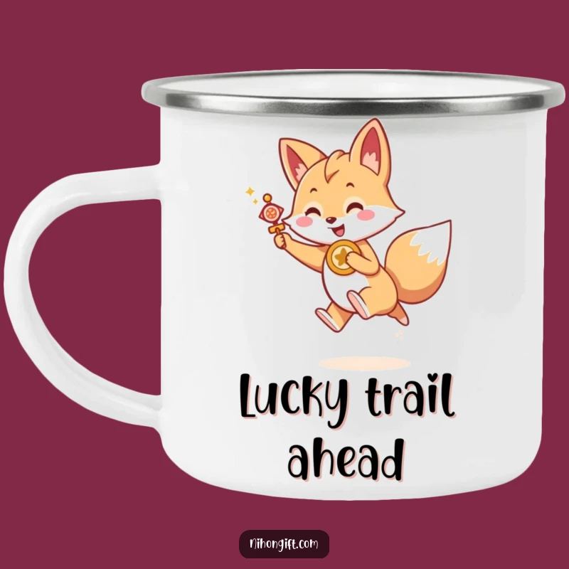 Funny Kawaii Fox Camping Mug - Lucky Leap, Durable & Joyful Funny Gift