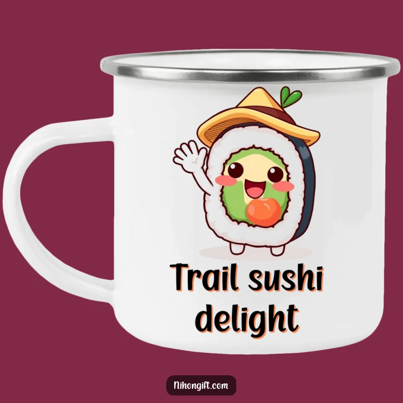 Funny Sushi Roll Camping Mug for Adventurous Foodie Sips