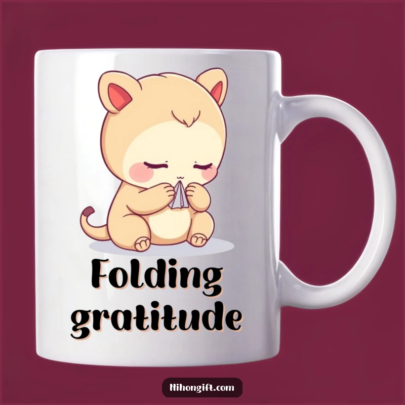 Funny Bowing Creature Crane Mug - Elegant & Humorous Gift