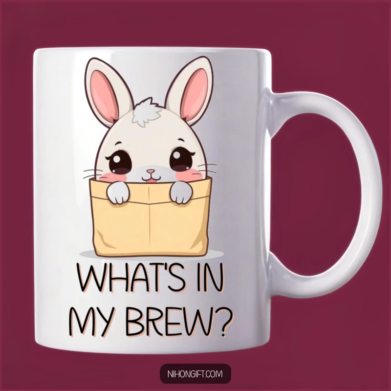 Funny Bunny Curiosity Mug - Cute Character, Hilarious Gift Idea