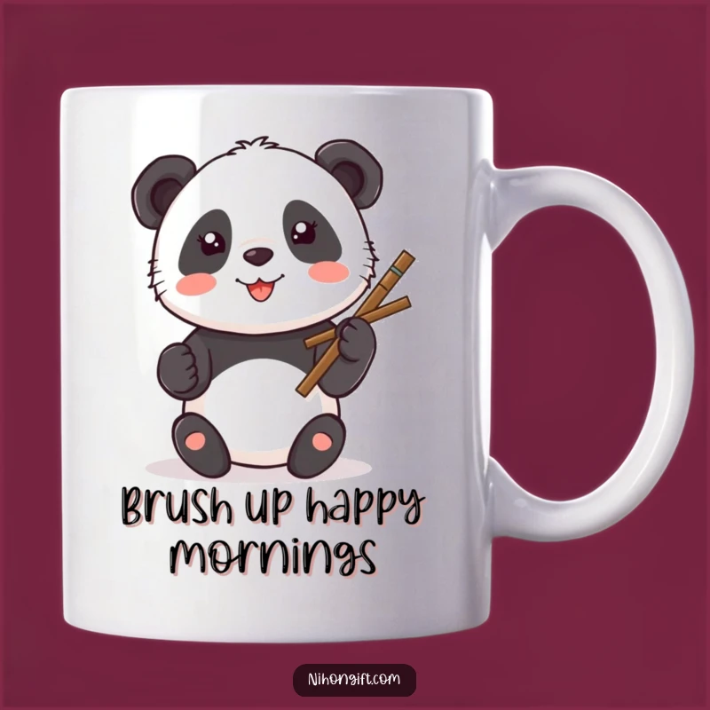 Funny Kawaii Panda Calligraphy Mug: Paint Your Day Happy with This Gift!