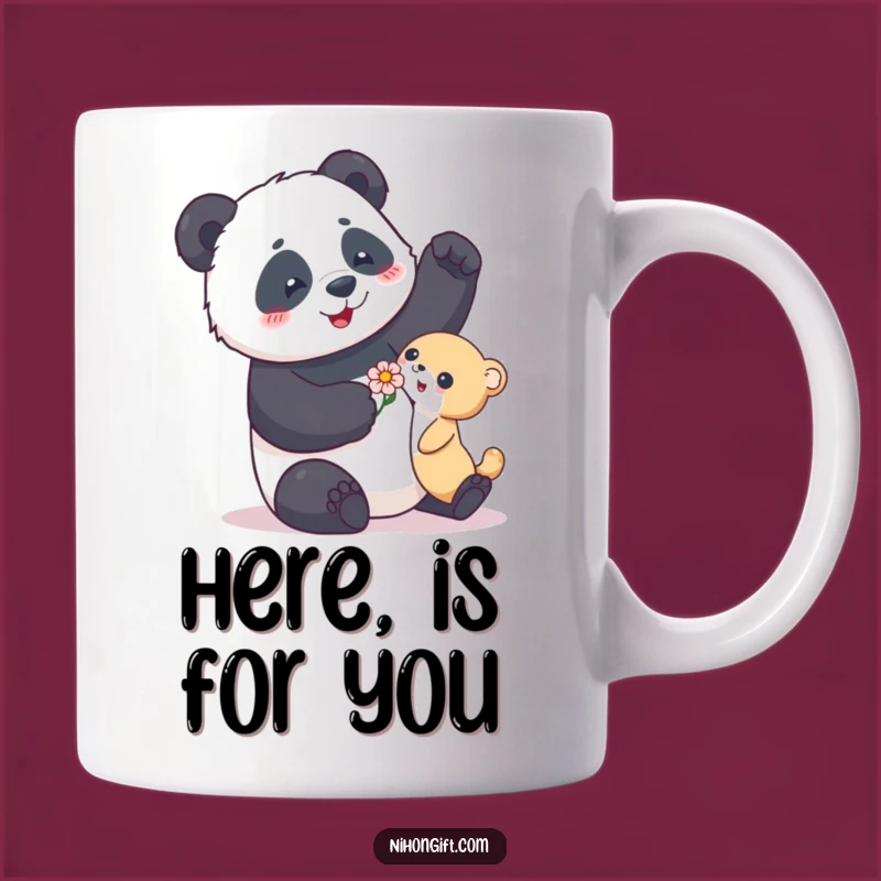 Playful Panda Flower Gift Funny Mug: Cute Gesture for a Special Funny Gift