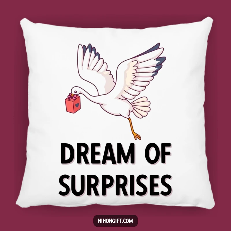 Funny Kawaii Crane Gift Pillow: Snuggle Up with This Elegant Treasure!
