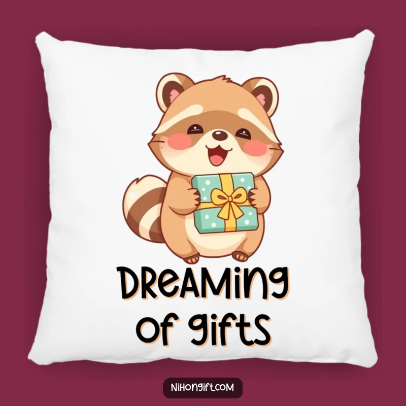 Funny Tanuki Gift Pillow - Soft Cushion for Cozy Smiles