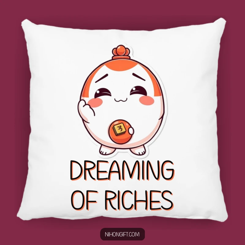 Funny! Cozy Daruma Doll Coin Pillow: Snuggle Up with Luck & Laughter