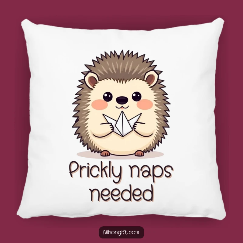 Funny Hedgehog Crane Pillow: Cozy Comfort with Artistic Nature Design Gift