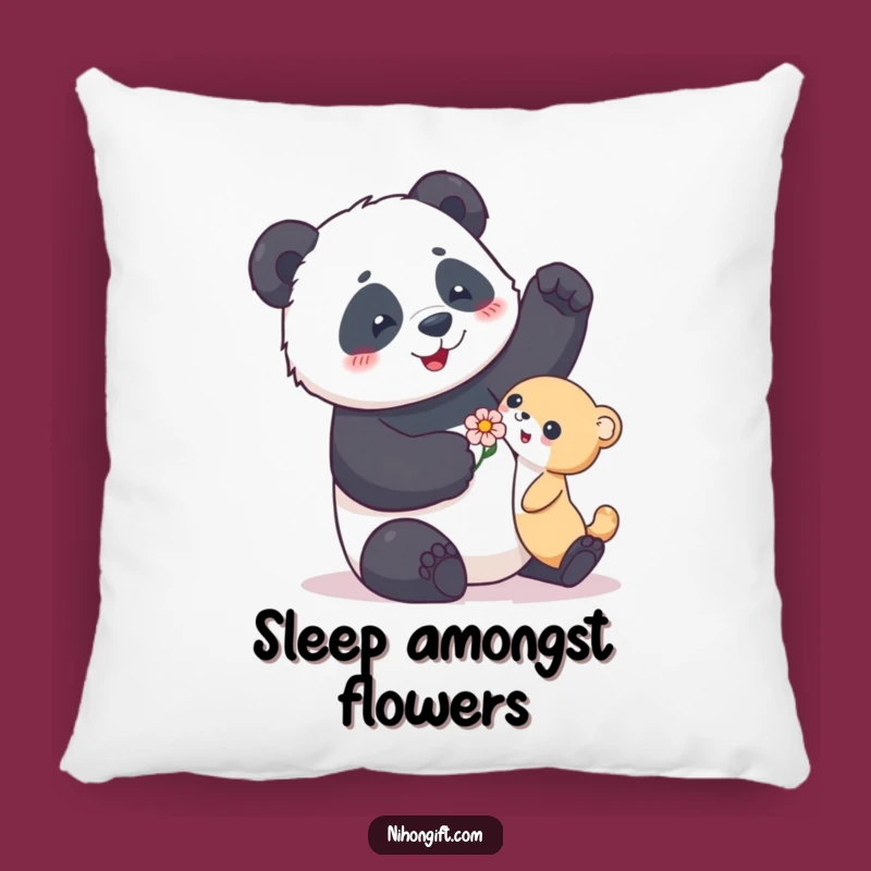 Cuddly Panda Flower Pillow Funny Accent: Sweet Dreams with Funny Comfort