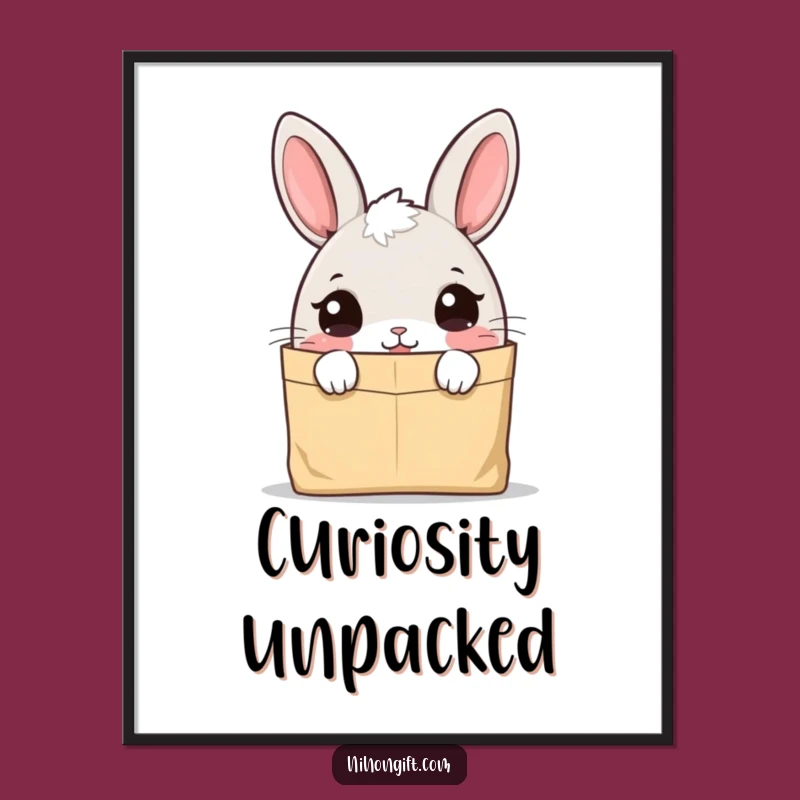 Funny Bunny Gift Digital Art - Instant Whimsical Decor