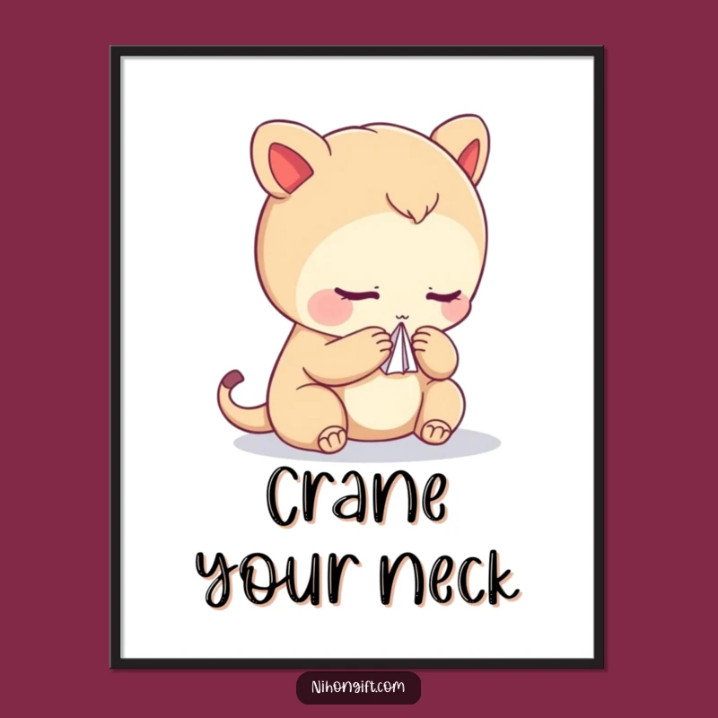Funny Creature Crane Digital Art Print - Instant Elegant Decor