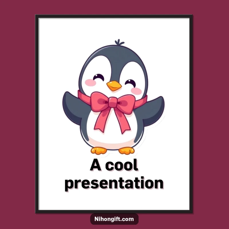 Funny Penguin Digital Art for Instant Winter Wonderland Decor