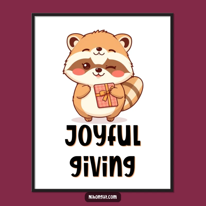 Funny Kawaii Tanuki Digital Art: Instant Joy with a Cheerful Wink