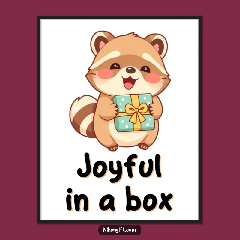 Funny Tanuki Gift Digital Art - Instant Joyful Decor