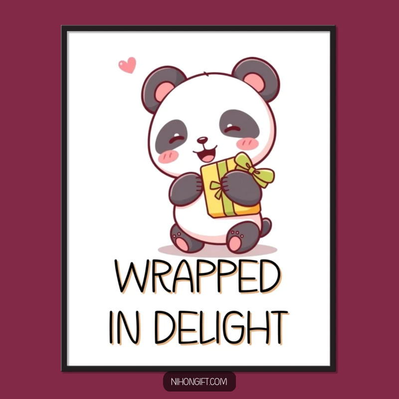 Funny Kawaii Panda Gift Digital Art - Instant Adorable Decor