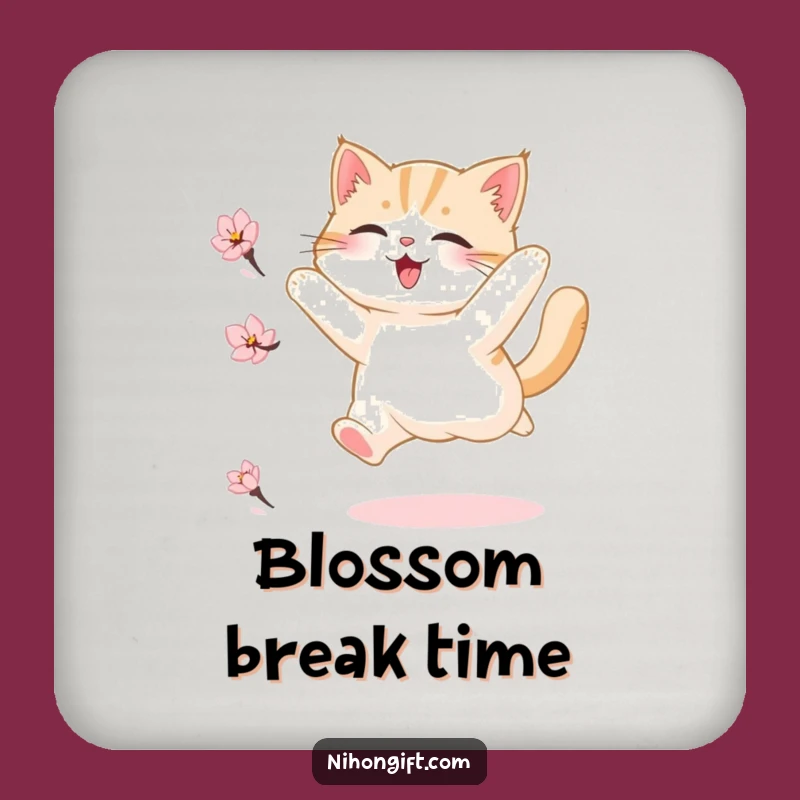 Funny Fluffy Cat Blossom Coaster Set, Joyful Gift for Party Hosts and Cat Lovers