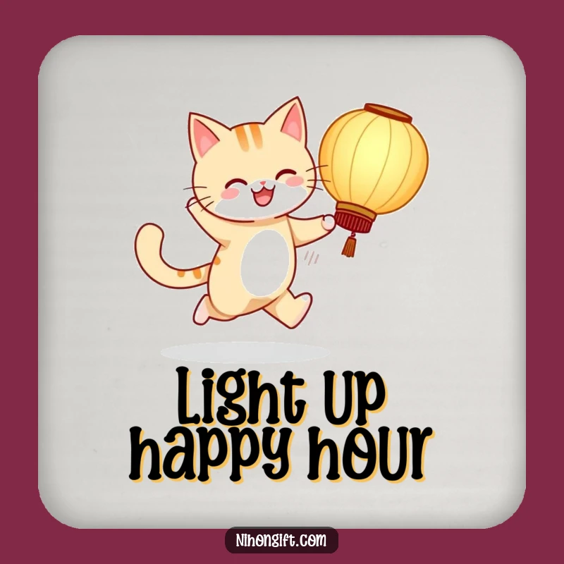 Cat Lantern Protector Funny Drink Coaster: Guard Your Table with Humor