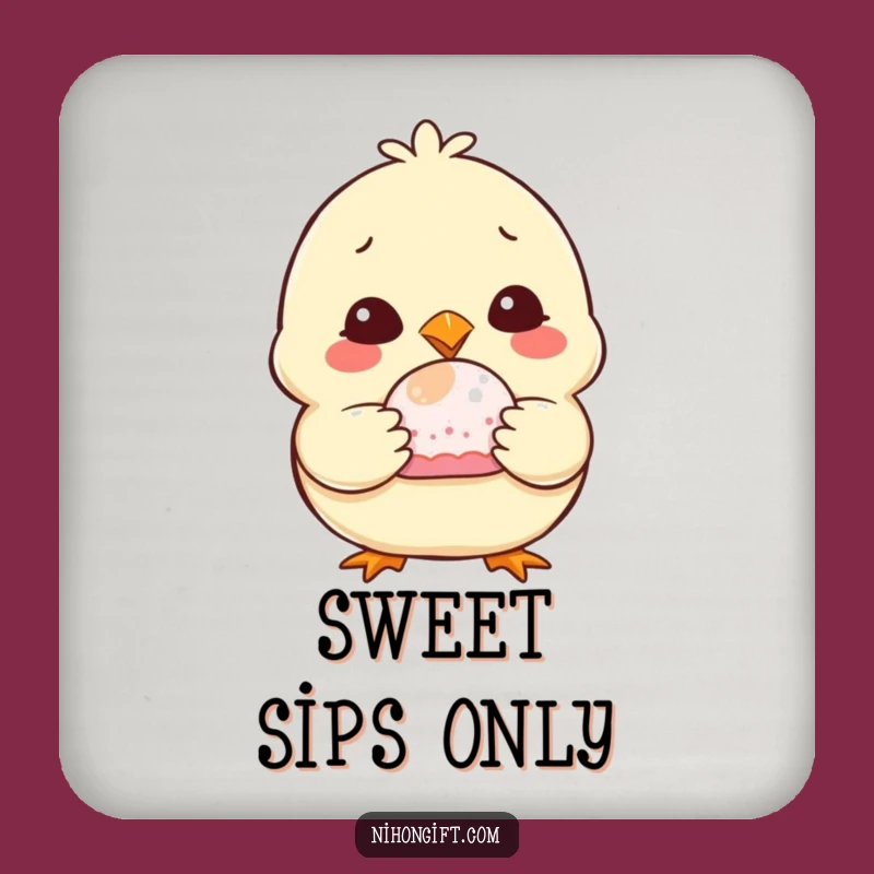 Funny Chubby Chick Mochi Coaster Set: Protect Surfaces with Sweet Humor