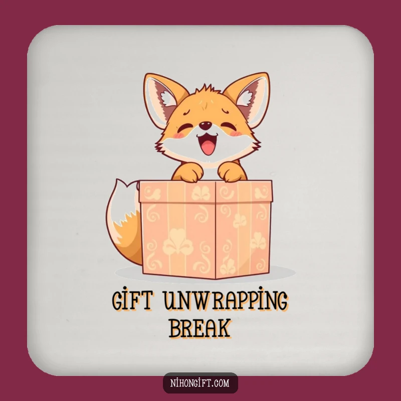 Funny Fox Puppy Gift Coaster Set - Adorable Drink Protector, Joyful Table Gift