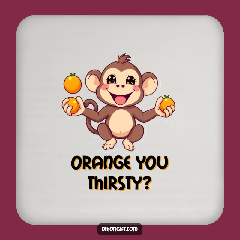 Funny Kawaii Monkey Juggling Coaster Set: Protect Surfaces with Playful Charm!