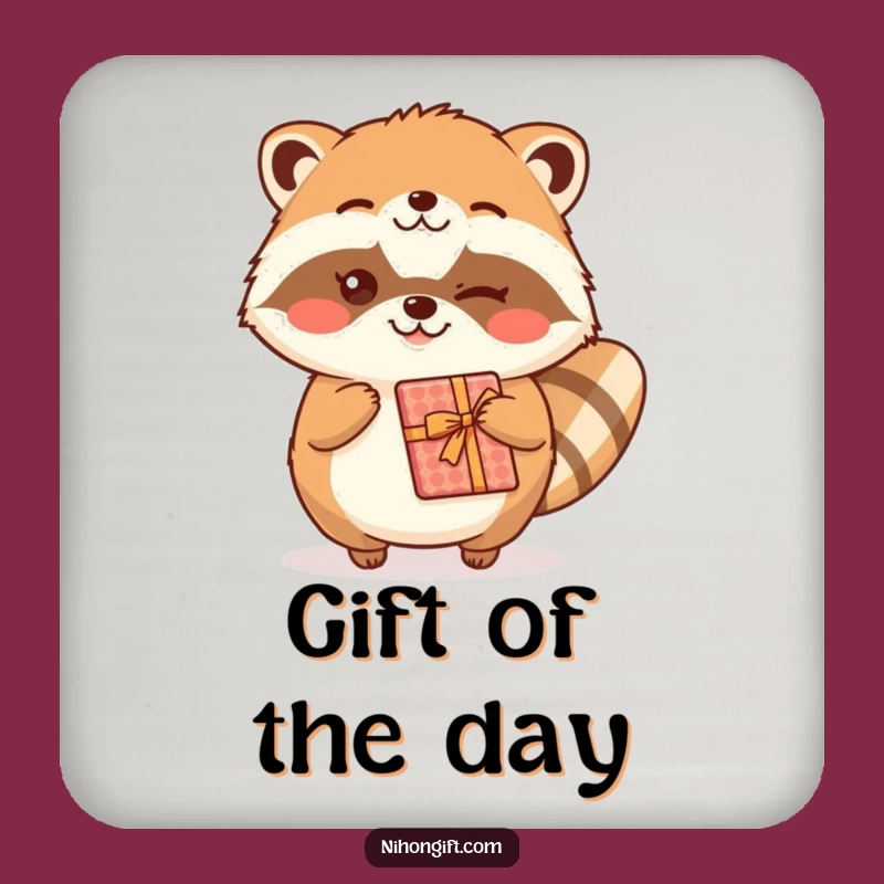 Funny Kawaii Tanuki Coaster Set: Protect Surfaces with a Cheerful Wink