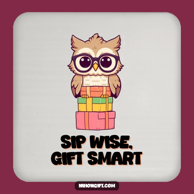 Funny Owl Coasters: Protect Surfaces with Scholarly Charm