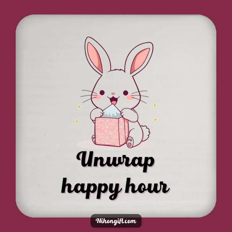 Funny Kawaii Bunny Gift Coaster - Protect Surfaces with Hilarious Art