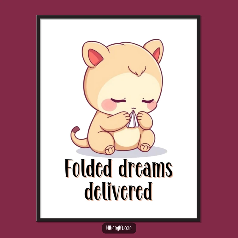 Funny Bowing Creature Crane Poster - Elegant Art Print Gift