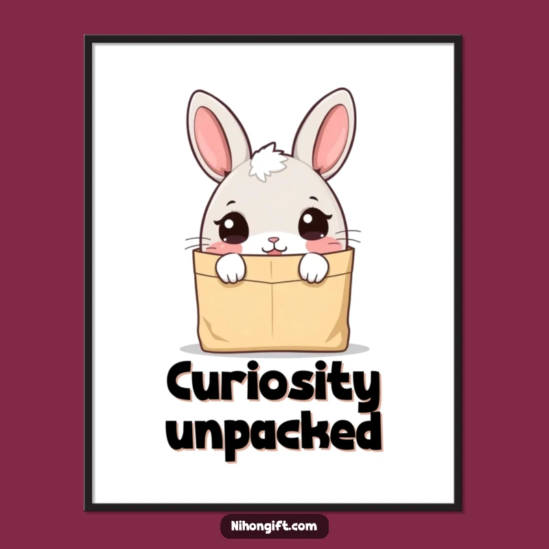Funny Bunny Gift Poster - Whimsical Art for Curious Spaces