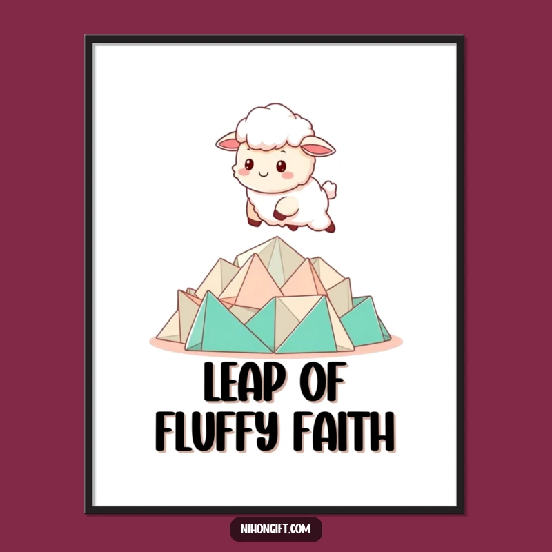 Funny Kawaii Sheep Origami Poster: Decorate with Creativity and Whimsy!