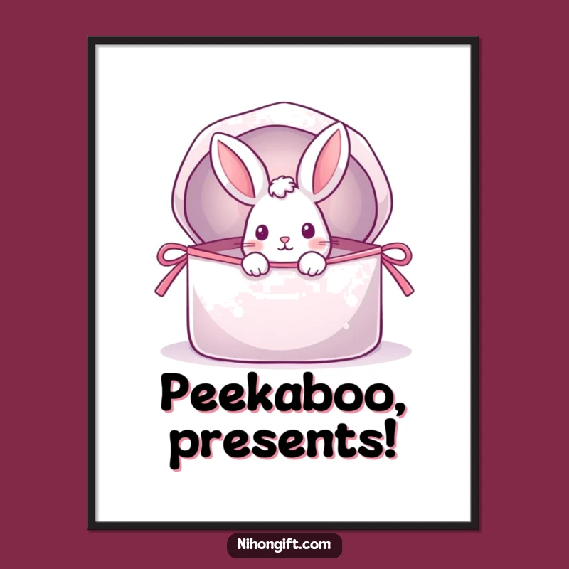 Funny Rabbit Gift Bag Poster: Playful Surprise Art for Whimsical Decor