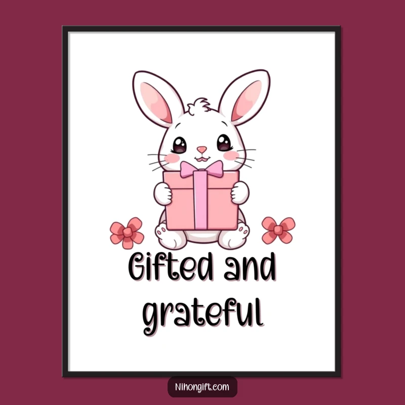 Funny Bunny Poster - Adorable Art Print, Hilarious Gift for Walls