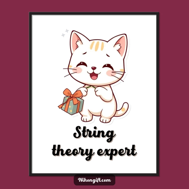 Funny Cat Gift Poster - Playful Art for Whimsical Spaces