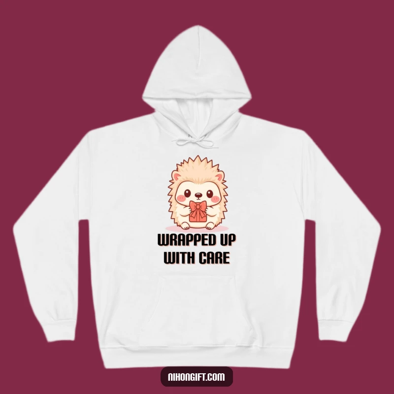 Cozy Funny Hedgehog Hoodie - Kawaii Critter Offers Tiny Gift