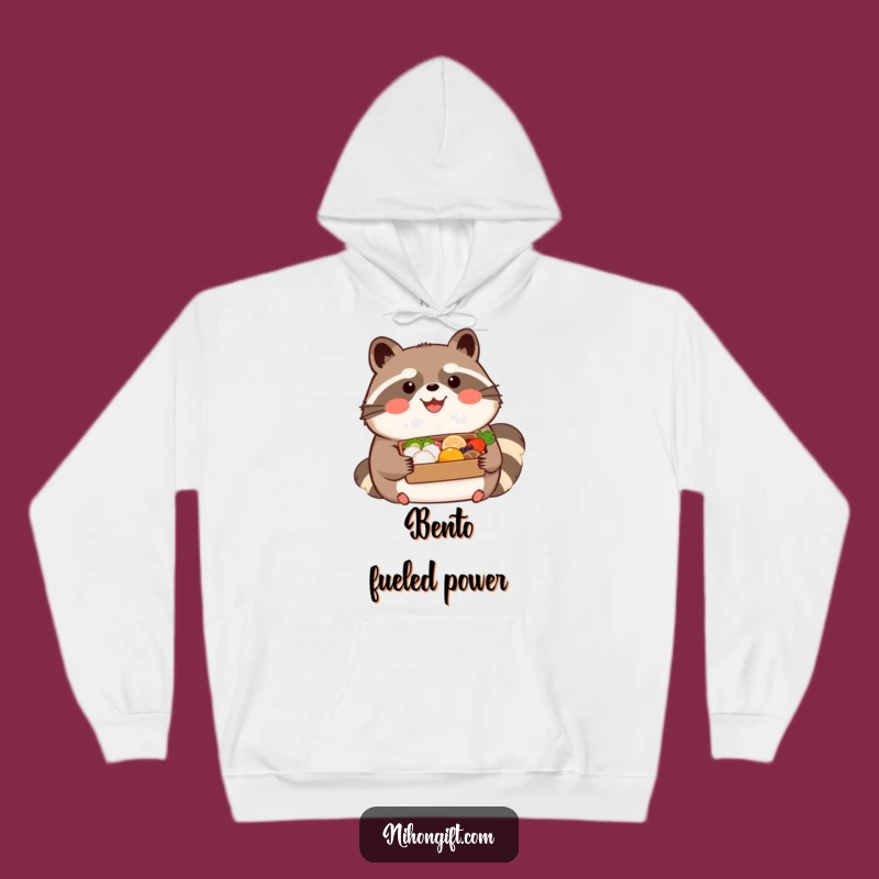 Cozy Funny Tanuki Bento Hoodie - Happy Kawaii Character Pullover, Perfect Gift