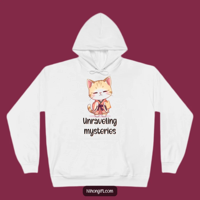 Funny Cat Kimono Hoodie: Curious Batting, Gift Tag Fun, Perfect Cozy Funny Gift