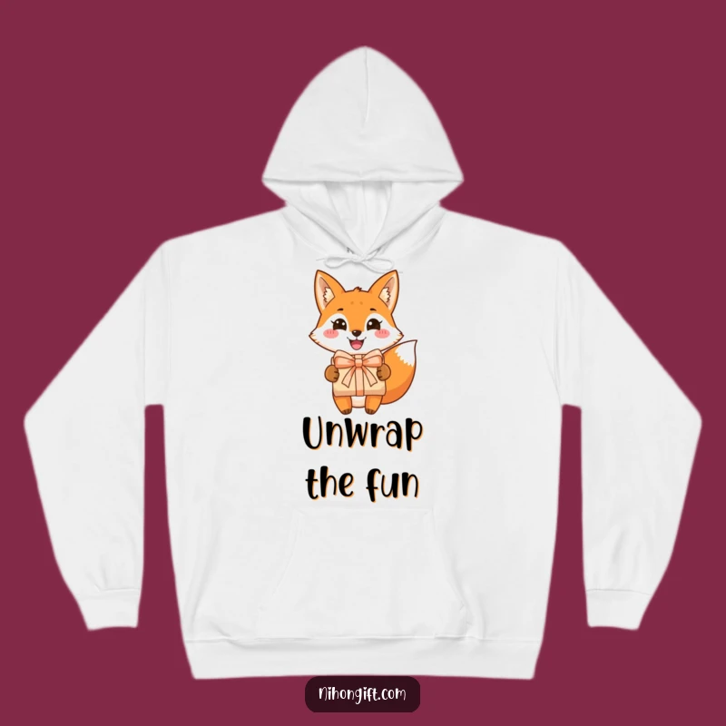 Funny Fox Hoodie: Cheerful Grin, Gift Presenter, Perfect Cozy Funny Gift