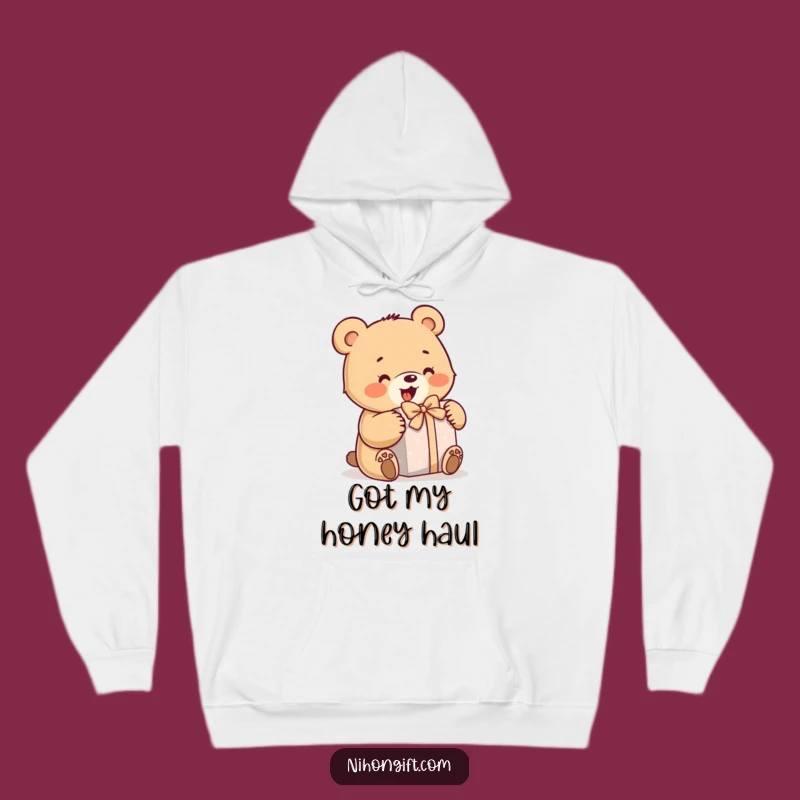 Cozy Funny Bear Hoodie - Enthusiastic Gift Moment, Perfect Gift