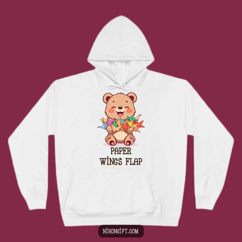 Cozy Bear Cub Origami Funny Hoodie: Snuggle Up with Colorful Humor