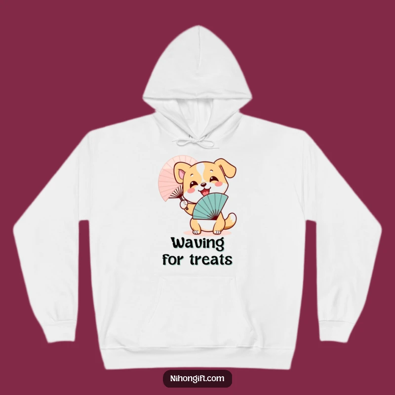 Funny Dog Fan Hoodie: Cozy Japanese Wave - Humorous Pet Comfort Gift