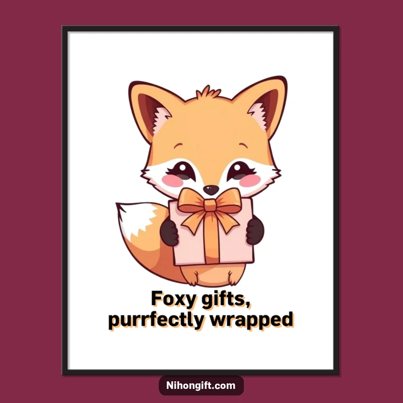 Free Printable Fox Gift Wall Art: Cute Humor Decor, Downloadable Art for Any Room
