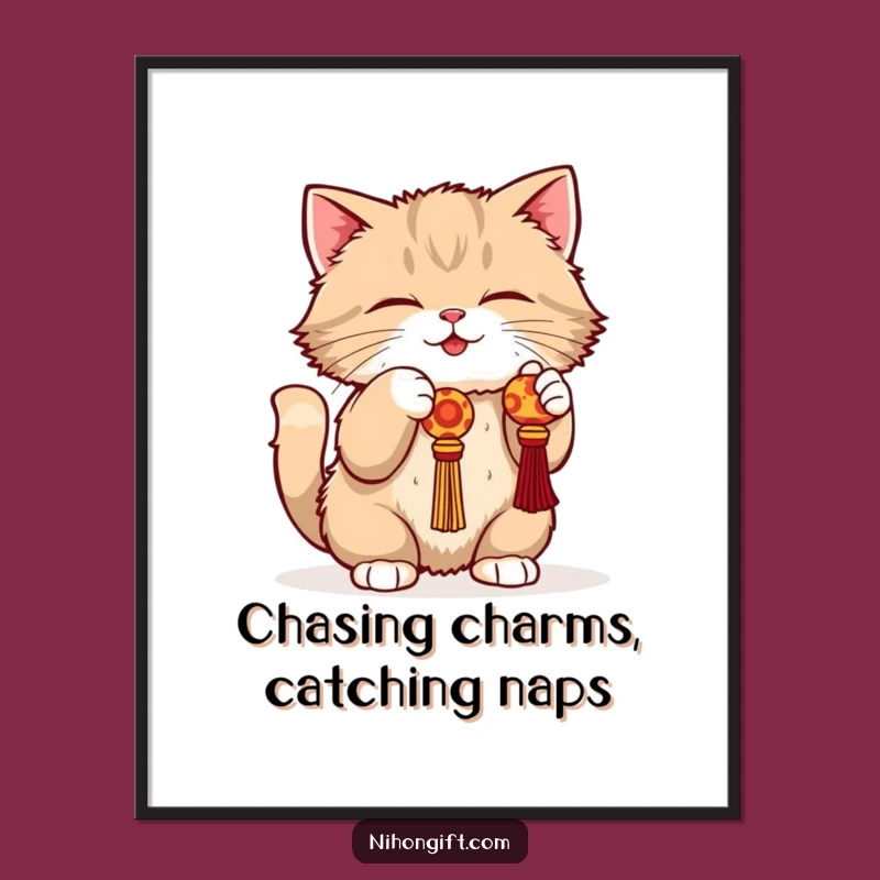 Free Printable Cat Wall Art: Playful Kitty & Lucky Charm Decor