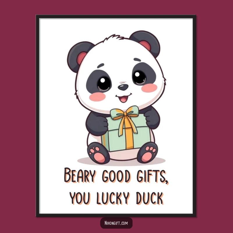 Free Printable Kawaii Panda Wall Art - Funny Gift Decor Downloadable Art