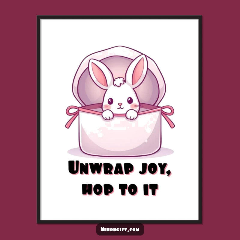 Free Printable Rabbit Wall Art: Gift Bag Peek, Humorous Downloadable Decor for Any Room