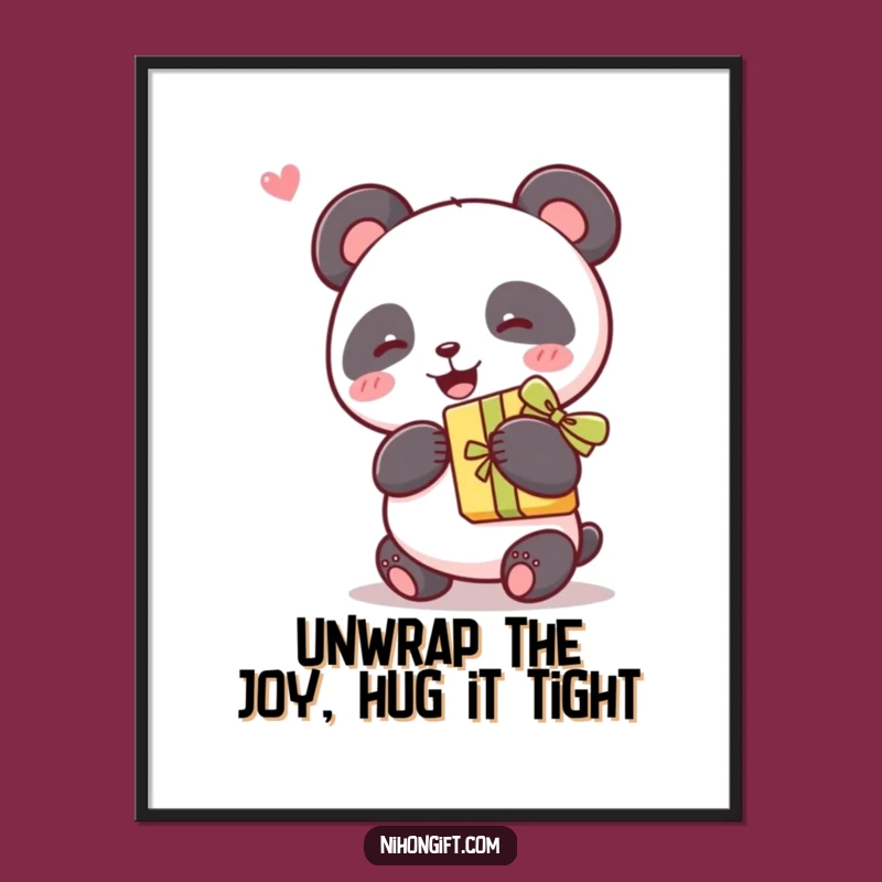 Free Printable Wall Art: Kawaii Panda Gift - Funny Downloadable Art Decor