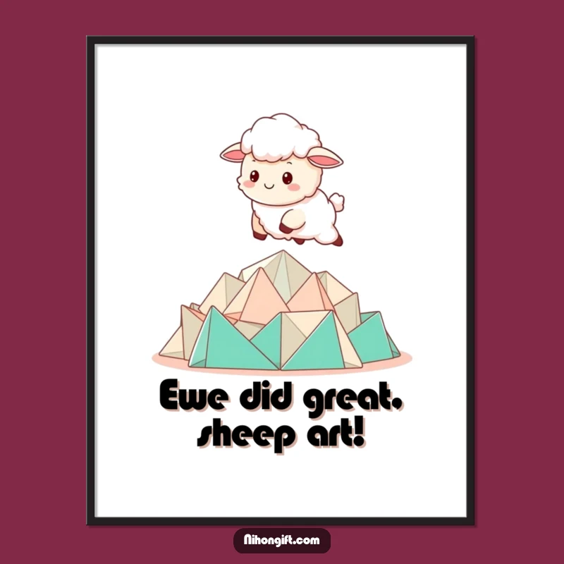 Free Printable Wall Art: Sheep Origami Jumper Downloadable Decor for Whimsical Spaces